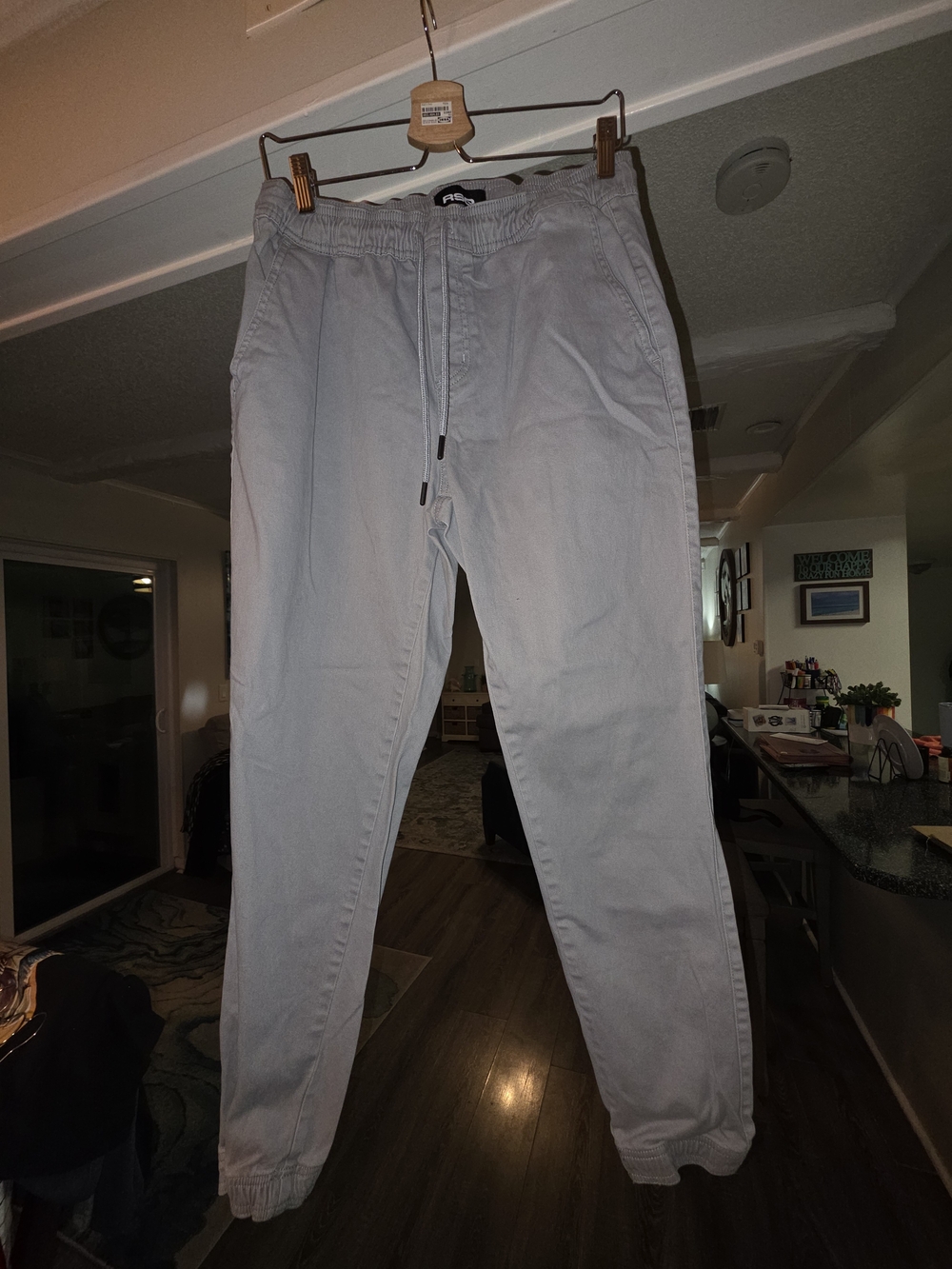 RSQ Men's Light Gray Drawstring Jogger Pants